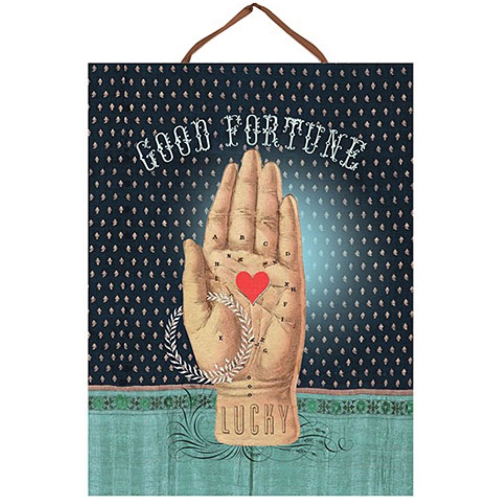 NEW Good Fortune Palmistry Hand Panel Print Wall Art Gypsy Occult Palm Reader